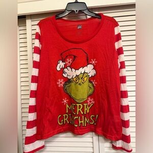 Red Grinch Christmas Top